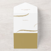 モダン金ゴールドフェイクグリッターブラシストローク写真 オールインワン招待状 (外側)