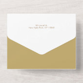 モダン金ゴールドフェイクグリッターブラシストローク写真 オールインワン招待状 (裏面)