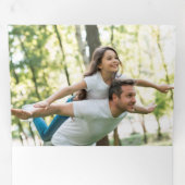 モダン金ゴールドフェイクグリッターブラシストローク写真 三つ折りクリスマスカード (内部最初)