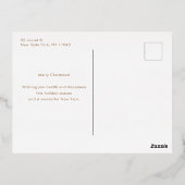 モダン金ゴールドフェイクグリッターブラシストローク写真 箔シーズンポストカード (裏面)