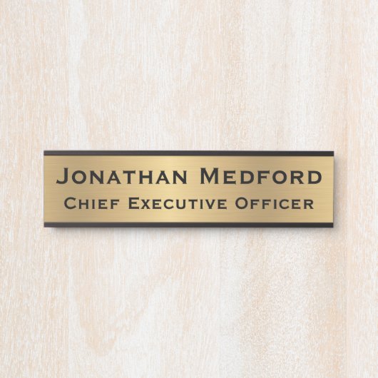 モダン金ゴールドフェイクシンボルや象徴ドア記号名プレート サインプレート (正面)