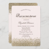 モダン金ゴールドフェイクスのスティープ 招待状 (正面/裏面)