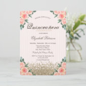 モダン金ゴールドフェイクダイヤモンドバラスティプキンセアニラ 招待状 (スタンド正面)