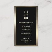 モダン金ゴールドフェイクテクスチ縁ど結婚ャDJ 名刺 (裏面)