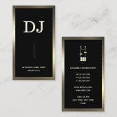 モダン金ゴールドフェイクテクスチ縁ど結婚ャDJ 名刺 (正面/裏面)