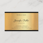 モダン金ゴールドフェイクハンドスクリプト文字シックな書道 名刺 (裏面)
