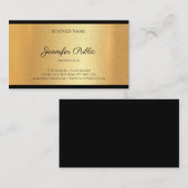 モダン金ゴールドフェイクハンドスクリプト文字書道シック 名刺 (正面/裏面)
