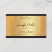 モダン金ゴールドフェイクハンドスクリプト文字書道シック 名刺 (正面)