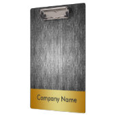 モダン金ゴールドフェイクフォイル木製会社ロゴ クリップボード (左)