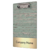 モダン金ゴールドフェイクフォイル木製会社ロゴ クリップボード (左)