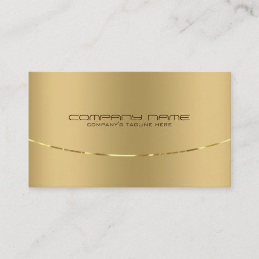 モダン金ゴールドフェイクプリントステンレス鋼ルック 名刺 (正面)