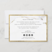 モダン金ゴールドフェイク大理感謝してい石がお客様のビジネスに最適 サンキューカード (裏面)