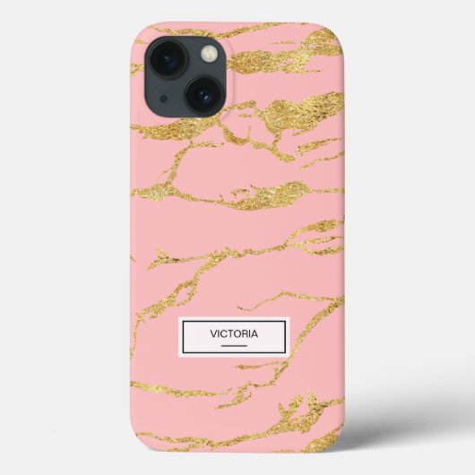 モダン金ゴールドフェイク大理石 Case-Mate iPhoneケース (裏面)