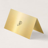 モダン金ゴールドフェイク手書きスクリプトモノグラム 名刺 (裏面)