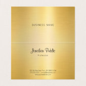 モダン金ゴールドフェイク手書きスクリプトモノグラム 名刺 (内部フラット)