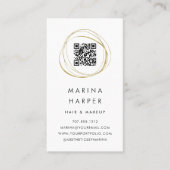 モダン金ゴールドフェイク抽象芸術QRコード写真ポートフォリオ 名刺 (正面)