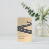 モダン金ゴールドフェイク運転学校 名刺 (スタンド正面)