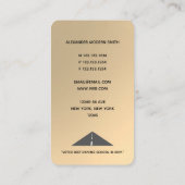 モダン金ゴールドフェイク運転学校 名刺 (裏面)