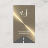 モダン金ゴールドフェイク運転学校 名刺 (正面)