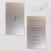 モダン金ゴールドフェイク銀モノグラムプロフェッショナル 名刺 (正面/裏面)