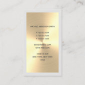 モダン金ゴールドフェイクDJ Monogram &縁ど(英語) 名刺 (裏面)