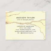 モダン金ゴールドフェミニングリッターアゲートモノグラム 名刺 (裏面)