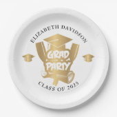 モダン金ゴールドフォイルのグラードパーティー ペーパープレート (正面)