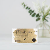 モダン金ゴールドフォイルのブラ感謝していスストローク 名刺 (スタンド正面)