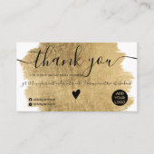 モダン金ゴールドフォイルのブラ感謝していスストローク 名刺 (正面)