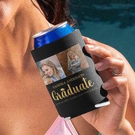 モダン金ゴールドフォント |フォトコラージュ卒業 缶クーラー