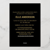 モダン金ゴールドフォント |写真卒業パーティー 箔シーズンカード (裏面)