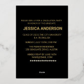 モダン金ゴールドフォント |写真卒業パーティー 箔シーズンカード (裏面)