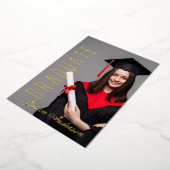 モダン金ゴールドフォント |写真卒業パーティー 箔シーズンカード (回転した状態)