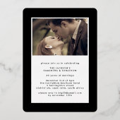 モダン金ゴールドフォーマルフローラ40結婚周年記念 箔招待状 (裏面)