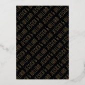 モダン金ゴールドフレインスパイア結婚ーム 箔招待状 (裏面)