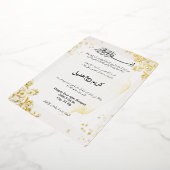 モダン金ゴールドフレエレガントーム結婚アラビア 箔招待状 (回転した状態)