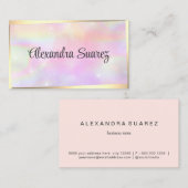 モダン金ゴールドフレガーリーームピンクパステル美しい 名刺 (正面/裏面)