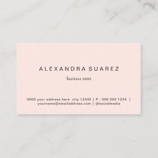 モダン金ゴールドフレガーリーームピンクパステル美しい 名刺 (裏面)
