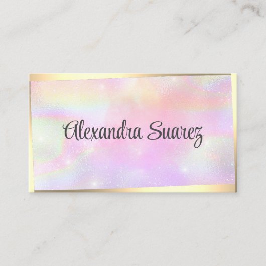 モダン金ゴールドフレガーリーームピンクパステル美しい 名刺 (正面)