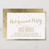 モダン金ゴールドフレームのミニマリスト除・売却パーティー 招待状 (正面/裏面)