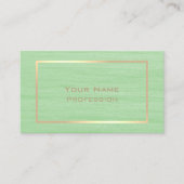 モダン金ゴールドフレームのミントカラープロフェッショナル 名刺 (正面)
