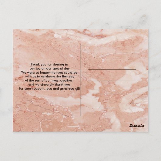 モダン金ゴールドフレームアイボリーグリーンフローラありがとう ポストカード (裏面)