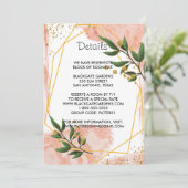 モダン金ゴールドフレームアイボリーグリーンフローラエンクロージャ 招待状 (スタンド正面)