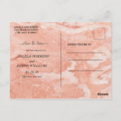 モダン金ゴールドフレームアイボリー緑のフローラ日付の保存 ポストカード (裏面)