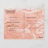 モダン金ゴールドフレームアイボリー緑のフローラ日付の保存 ポストカード (裏面)