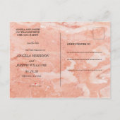 モダン金ゴールドフレームアイボリー緑のフローラ日付の保存 案内ポストカード (裏面)