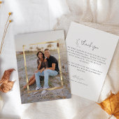 モダン金ゴールドフレーム結婚の署名スクリプト サンキューカード