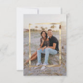 モダン金ゴールドフレーム結婚の署名スクリプト サンキューカード (正面)