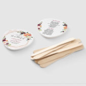 モダン金ゴールドフレーム開花フローラ結婚式 プログラム ハンドファン (組立なし)