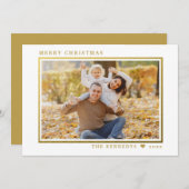 モダン金ゴールドフレーム2家族写真メリークリスマス シーズンカード (正面/裏面)